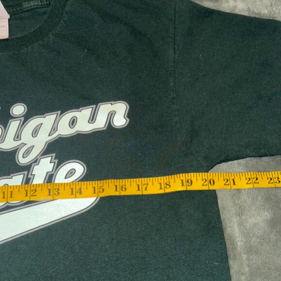 Fruit of the Loom MSU Michigan State Spartans Green T-Shirt Heavy Cotton Large - Picture 3 of 6